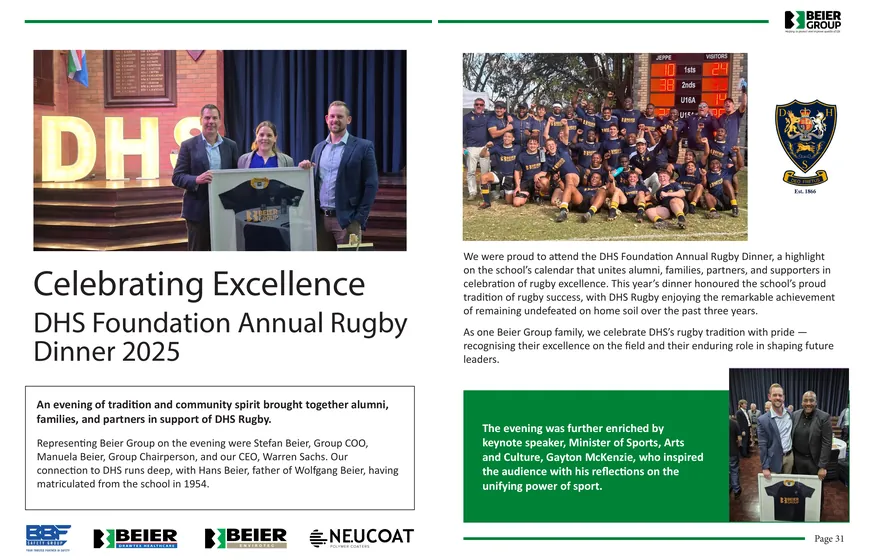 Newsletter spread: team feature