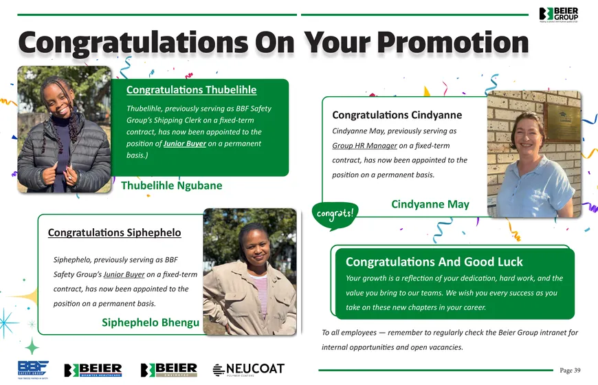 Newsletter spread: feature