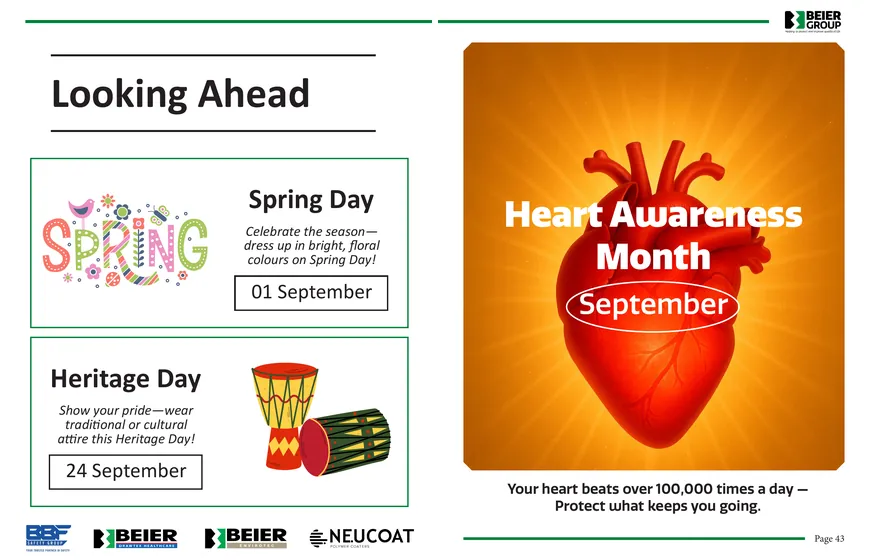 Newsletter spread: closing feature