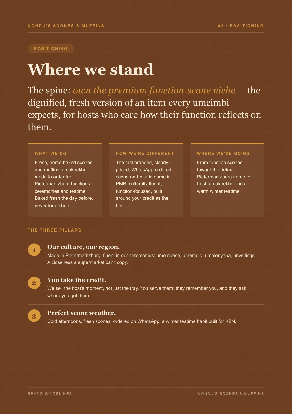 Nondu's brand guidelines, positioning