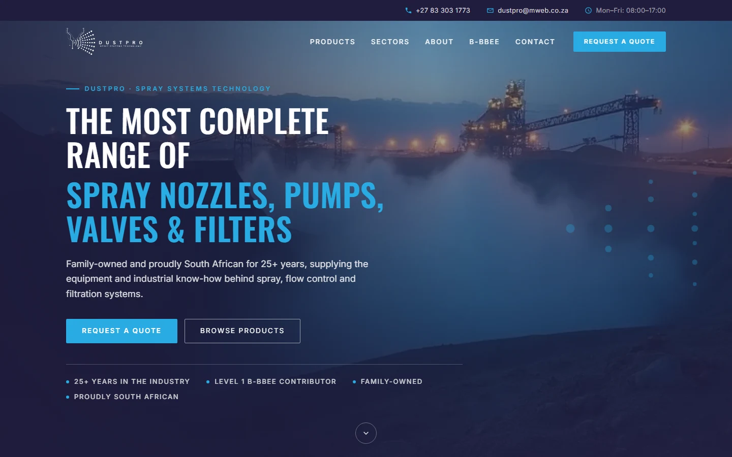 DustPro website revamp, home page