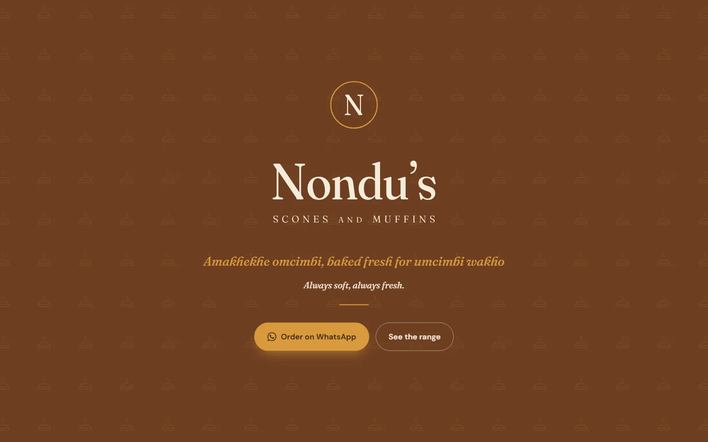 Nondu's Scones and Muffins website home
